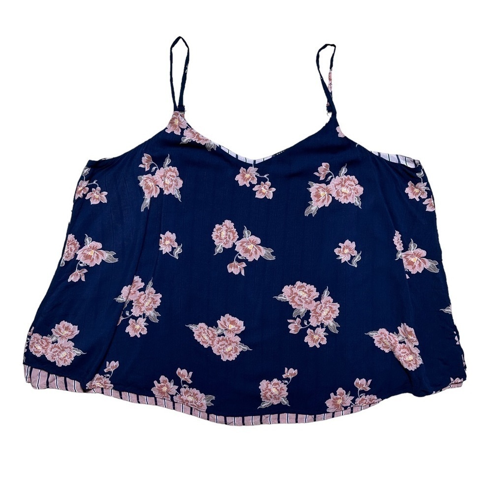 Torrid Navy Blue Sleeveless Floral Print Plus Size Blouse US (5X)